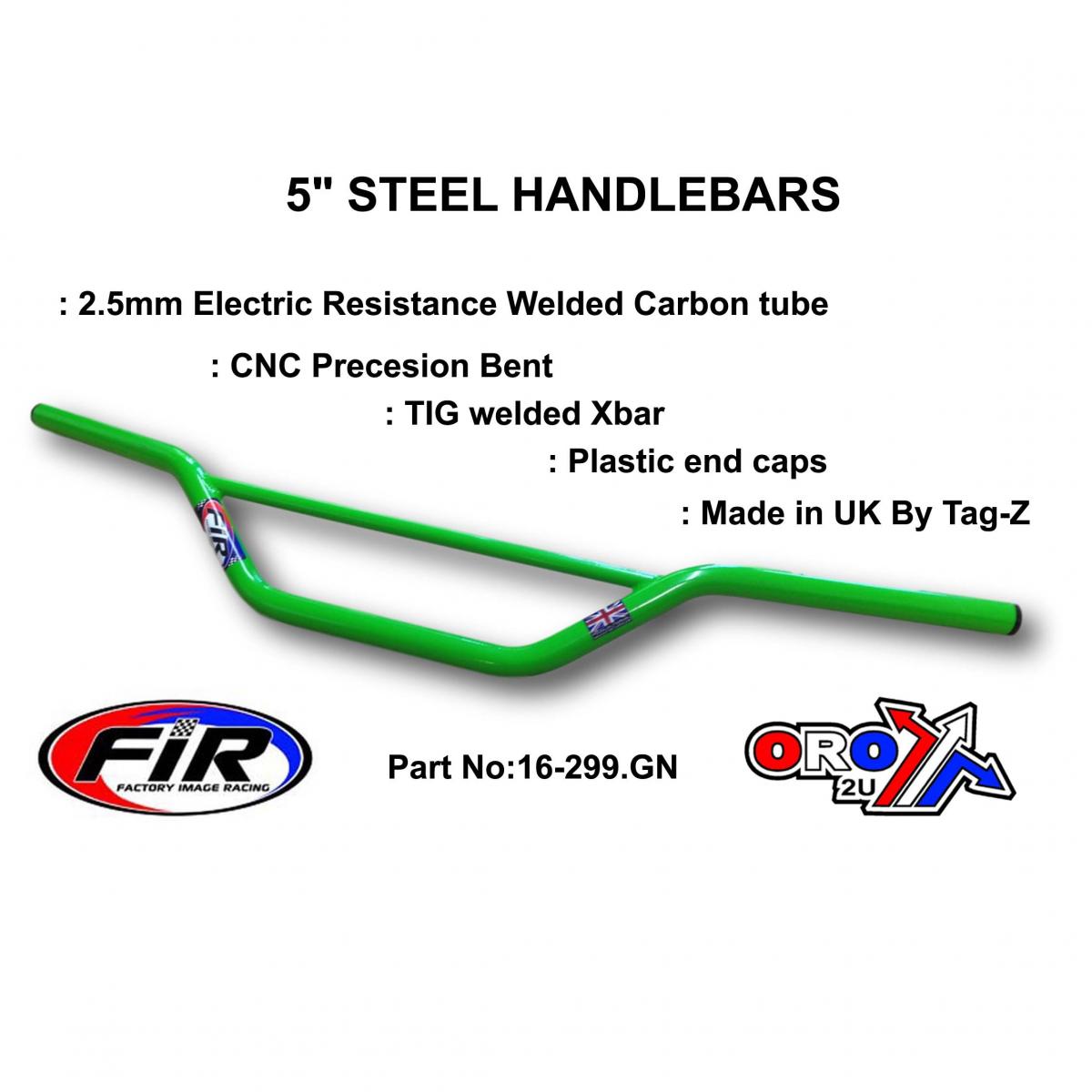 5" STEEL HANDLEBARS GREEN 48-613 REN / HIGH ENDURO