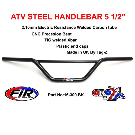 ATV STEEL HANDLEBAR 5 1/2", SUZUKI LT MODELS / MATT BLACK,  [UNIVERSAL]