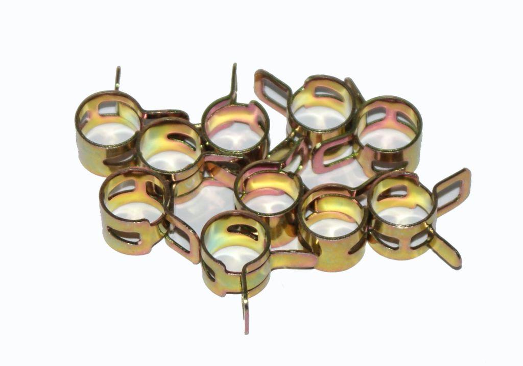 9-13mm STEEL SPRING HOSE CLIPS CLAMPS - PACK OF 10 - SM-07045
