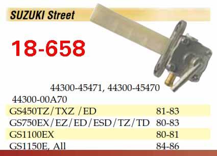 FUEL PETCOCK TAP 44300-45471, 44300-45470 44300-00A70 SUZUKI, K&L 18-4359