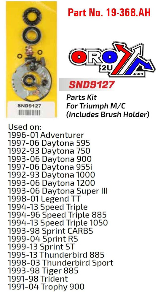 STARTER MOTOR REPAIR KIT, TRIUMPH 91-13 SND9127, ARROWHEAD SND9127