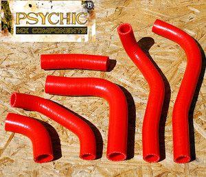 HOSE KIT/6 02-04 CRF450R RED, SILICONE RADIATOR HONDA, PSYCHIC MX-10025RD