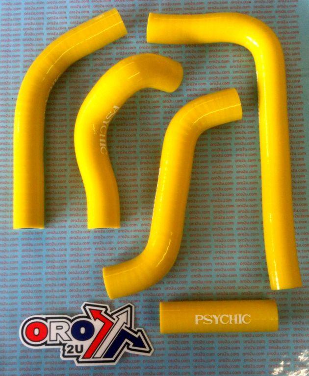 HOSE KIT/5 08-17 RMZ450 YELLOW, SILICONE RADIATOR SUZUKI, PSYCHIC MX-10032 YELLOW