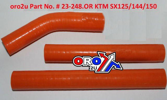 HOSE KIT/3 SX125/144/150 07-15, SILICONE RADIATOR ORANGE KTM, IROD 010058