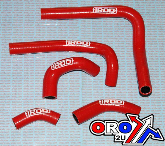 HOSE KIT/5 CR250 03-07 HONDA, SILICONE RADIATOR RED, IROD 010004