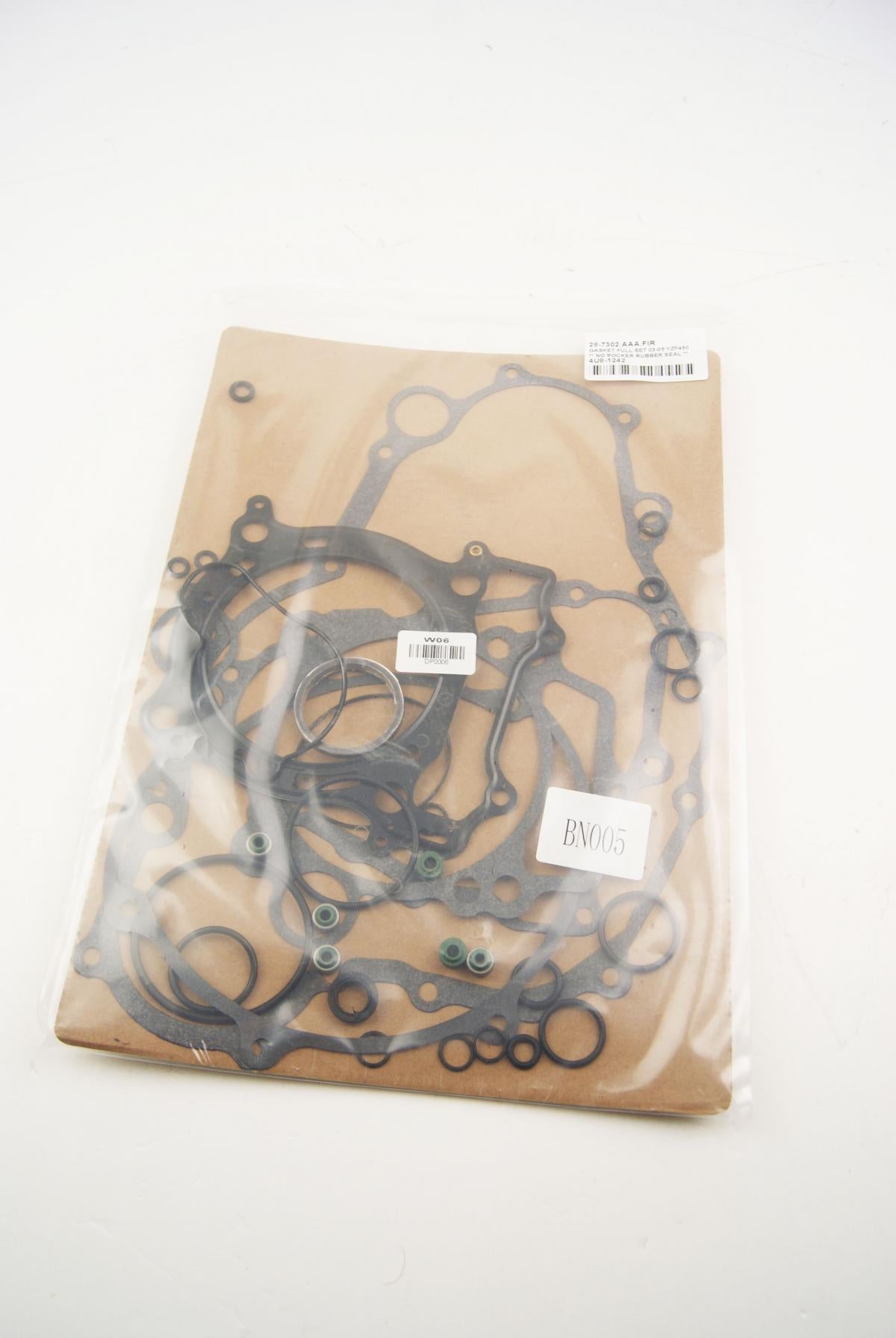 GASKET FULL SET 03-05 YZF450, ** NO ROCKER RUBBER SEAL **, 28-7302.FIR