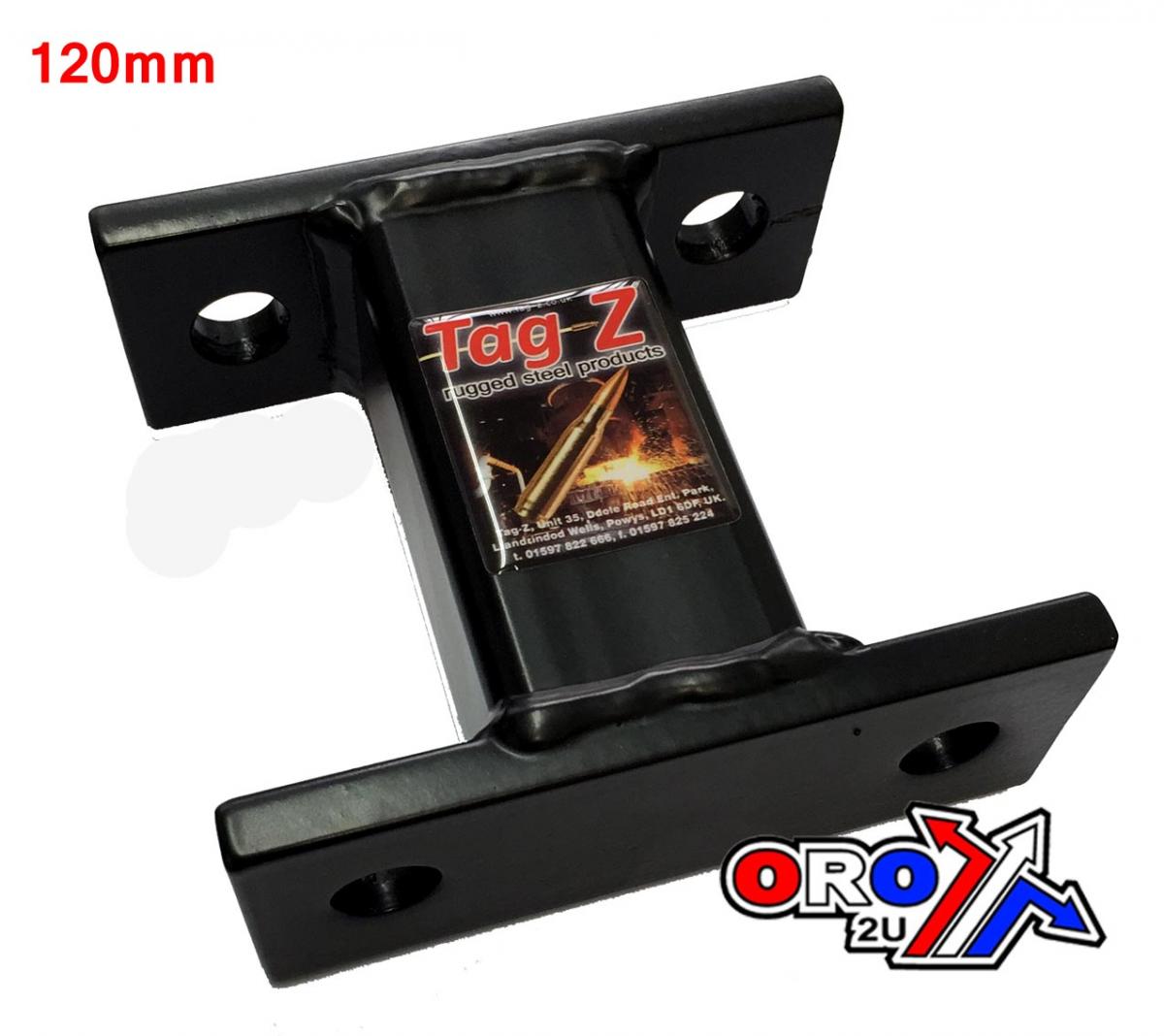 120mm SPACER FOR CAR RACK, !!! DON'T TOW WITH THIS PRODUCT !!!, HITCH SPACER 90mm CENTERS UK