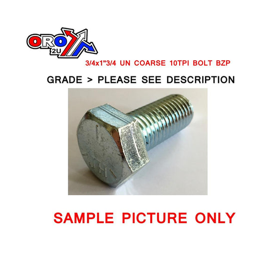 3/4x1''3/4 UNC 10TPI BOLT BZP, EACH