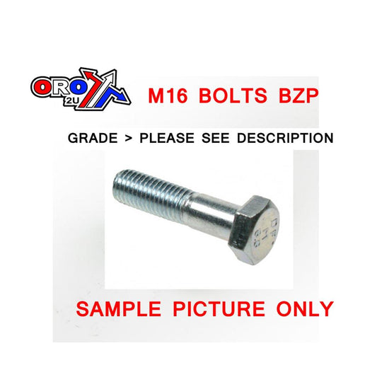 M16X130 BOLT HEX BZP EACH