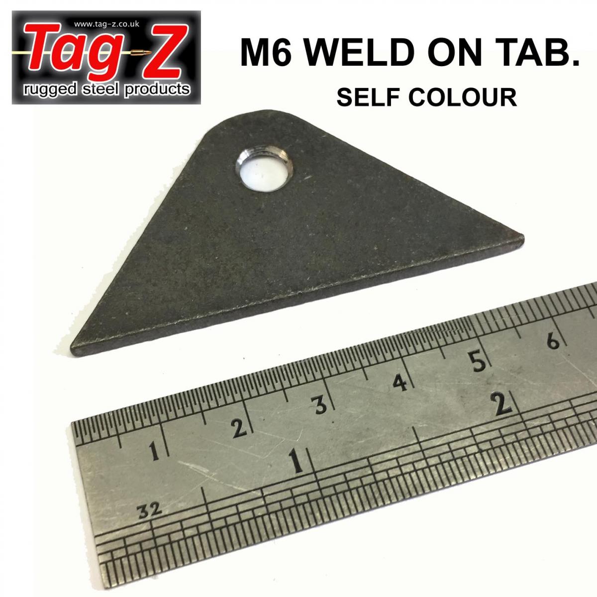 M6 WELD ON TAB, SELF COLOUR, SIZE : ID6.5xW30xL60 / EACH