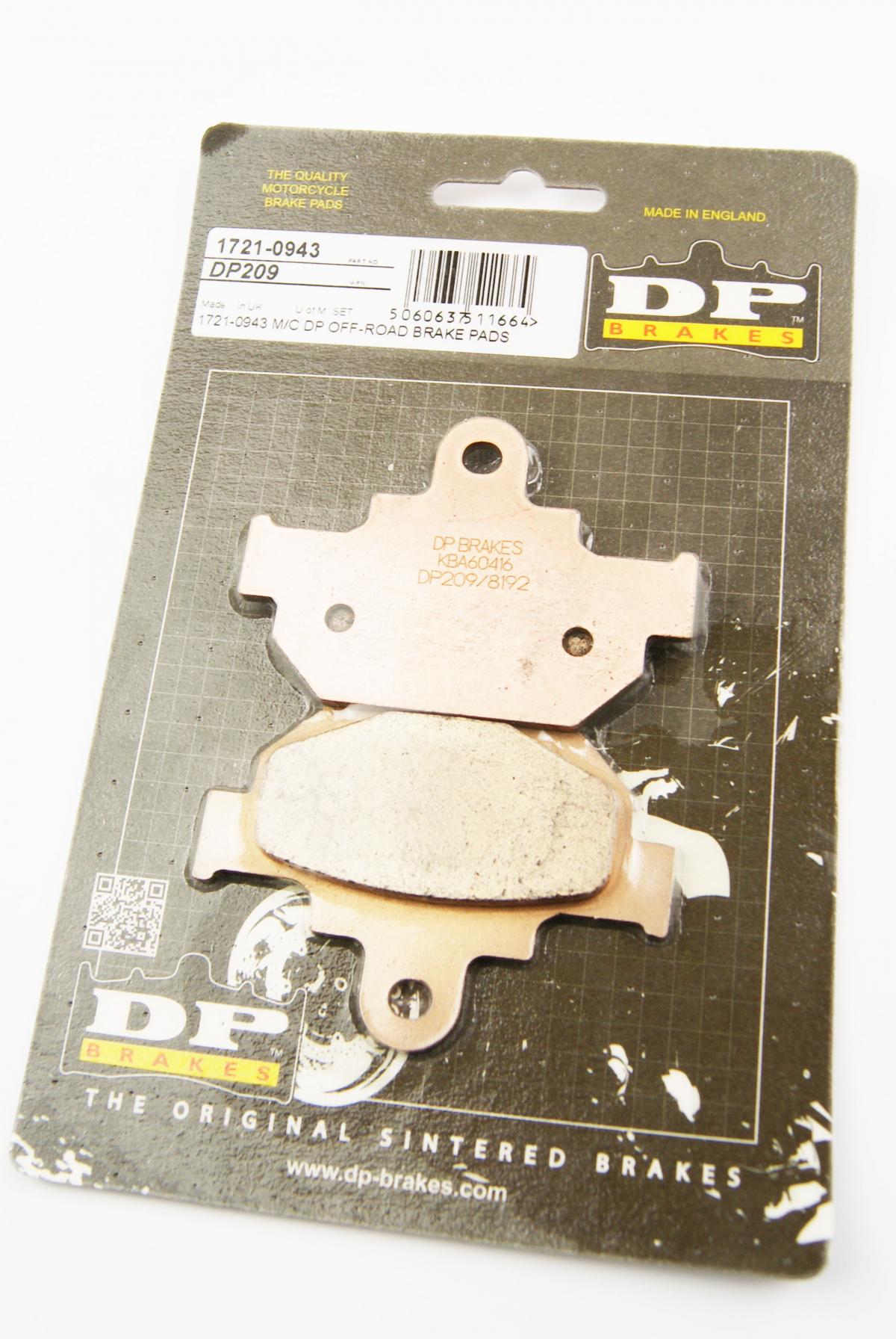 BRAKE PADS SINTERED DP BRAKES, DP209 Premium 41-209.H.DP, 39-106/2