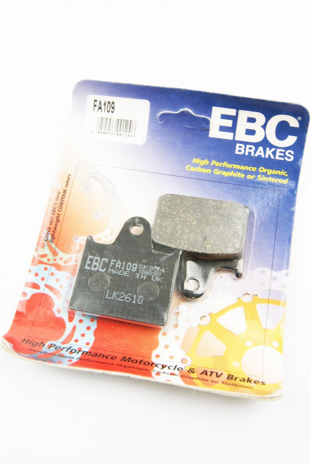 BRAKE PADS DISC STD Organic, EBC FA109 BLACK