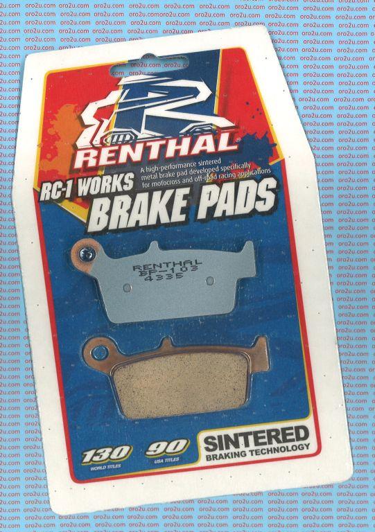 BRAKE PADS SINTERED RC-1, RENTHAL BP-103, 41-815.H.REN, 39-131 BP103 WORKS