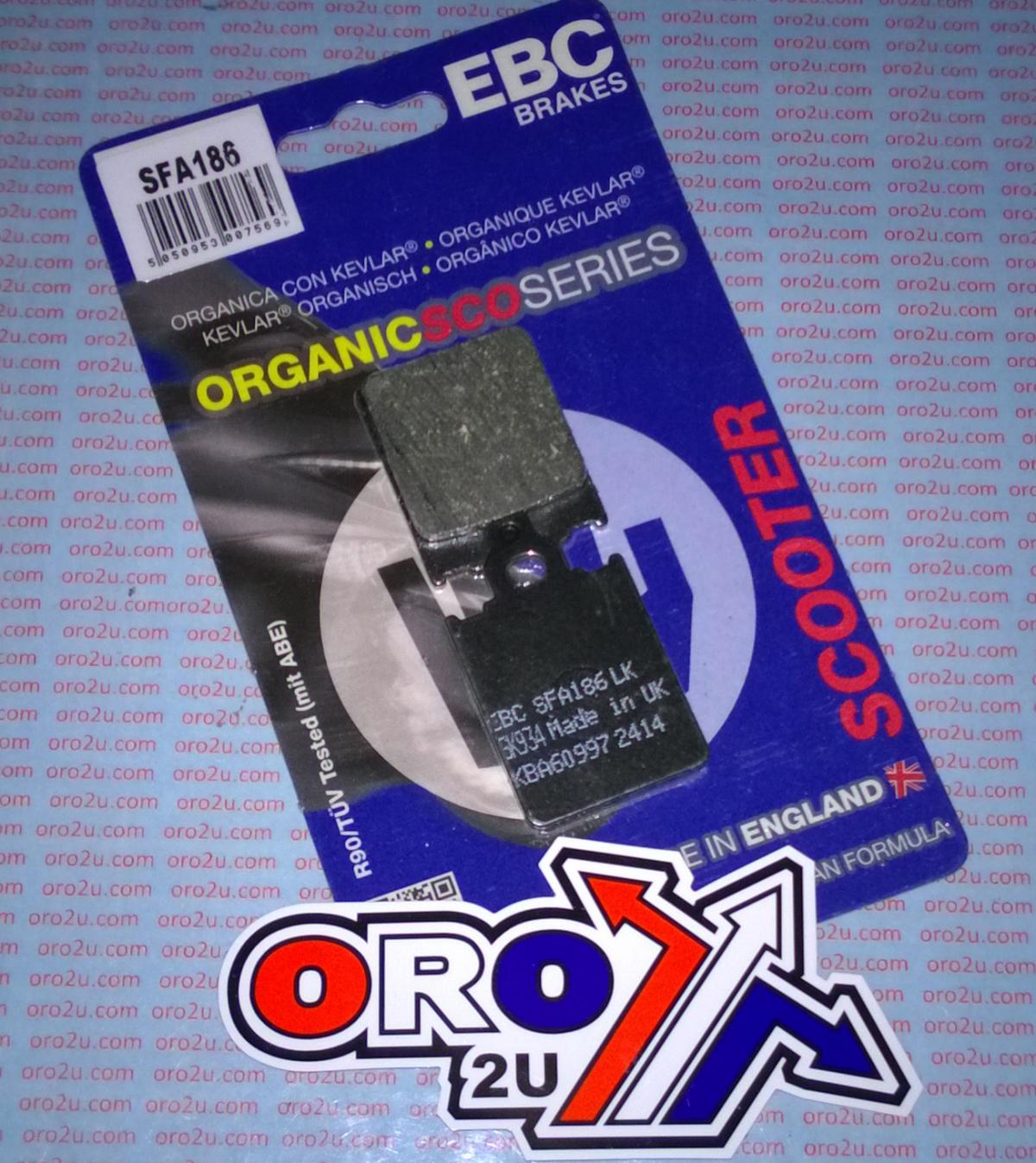 BRAKE PADS STD SCOOTER ORGANIC, SFA186 EBC BLACK SCOOTER
