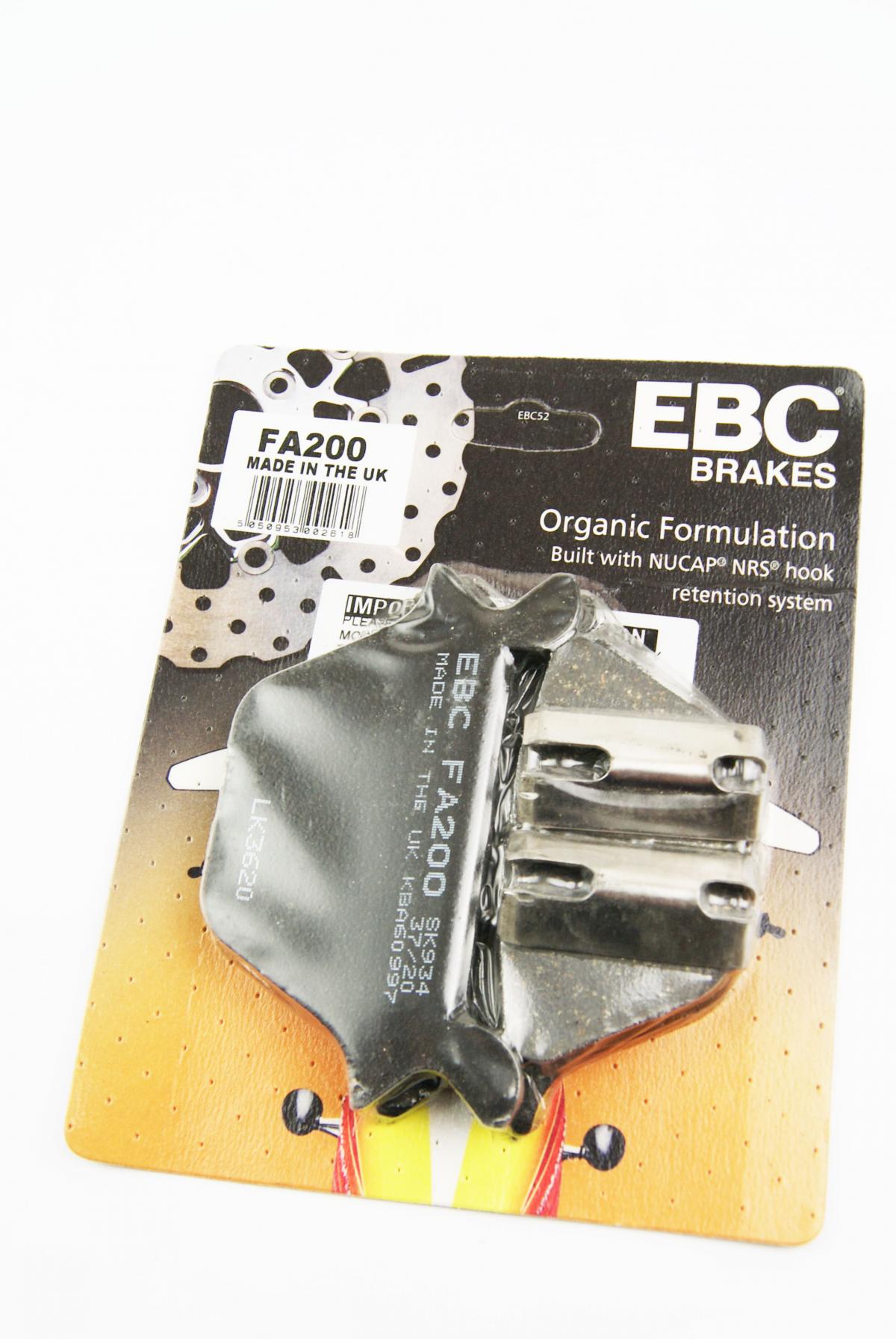 BRAKE PADS STD KEVLAR ORGANIC, EBC FA200 HARLEY DAVIDSON