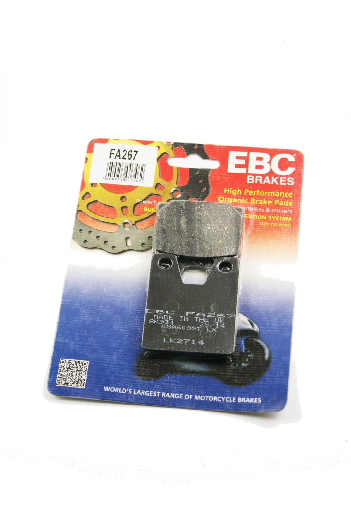 BRAKE PADS Kevlar Organic, EBC FA267 BLACK