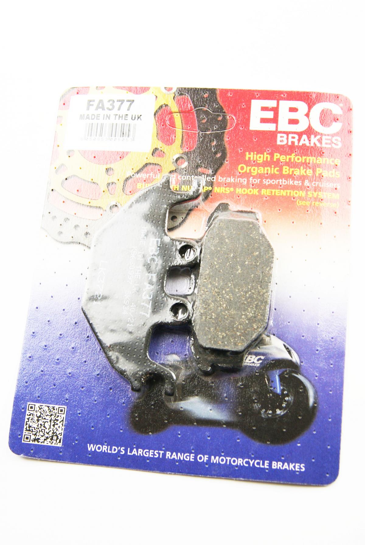 BRAKE PADS STD KEVLAR ORGANIC, FA377 EBC, BLACK SEMI-METAL