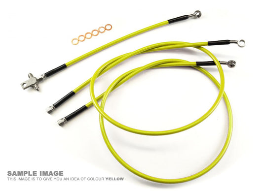HOSE FRONT BRAKE YELLOW +2", HONDA TRX450R 04-09, KIT/3 FIR, KIT DONE