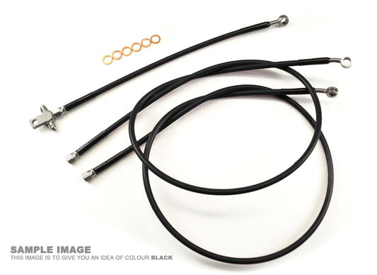HOSE FRONT BRAKE CARBON BLK, YAMAHA YFZ450 2004-2009 FIR, KIT DONE
