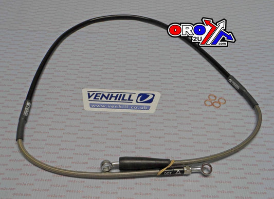 HOSE FRONT BRAKE SILVER / BLK, VENHILL H01-1-015/P, HUSQVARNA TE 92-95 WRE