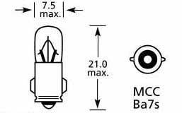 LIGHT BULB 12V 2W PANEL 7mm