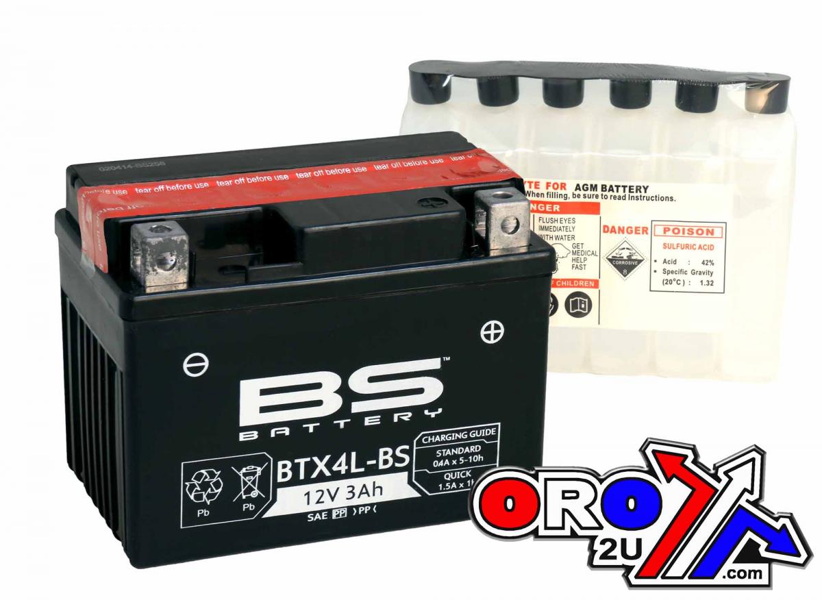 BATTERY YTX4L-BS 12V M.FREE BS, BS Maintenance Free BTX4L-BS, 300617, BS-BTX4L-BS