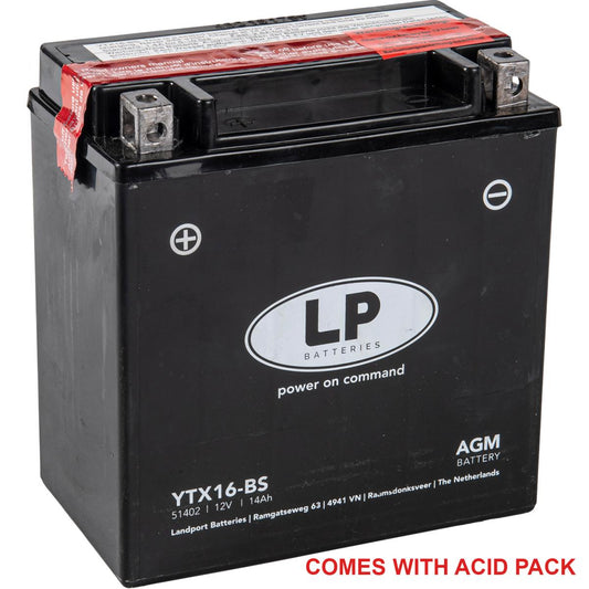 BATTERY LTX16-BS 12V 14Ah MF, LANDPORT Maintenance Free, YTX16-BS AGM