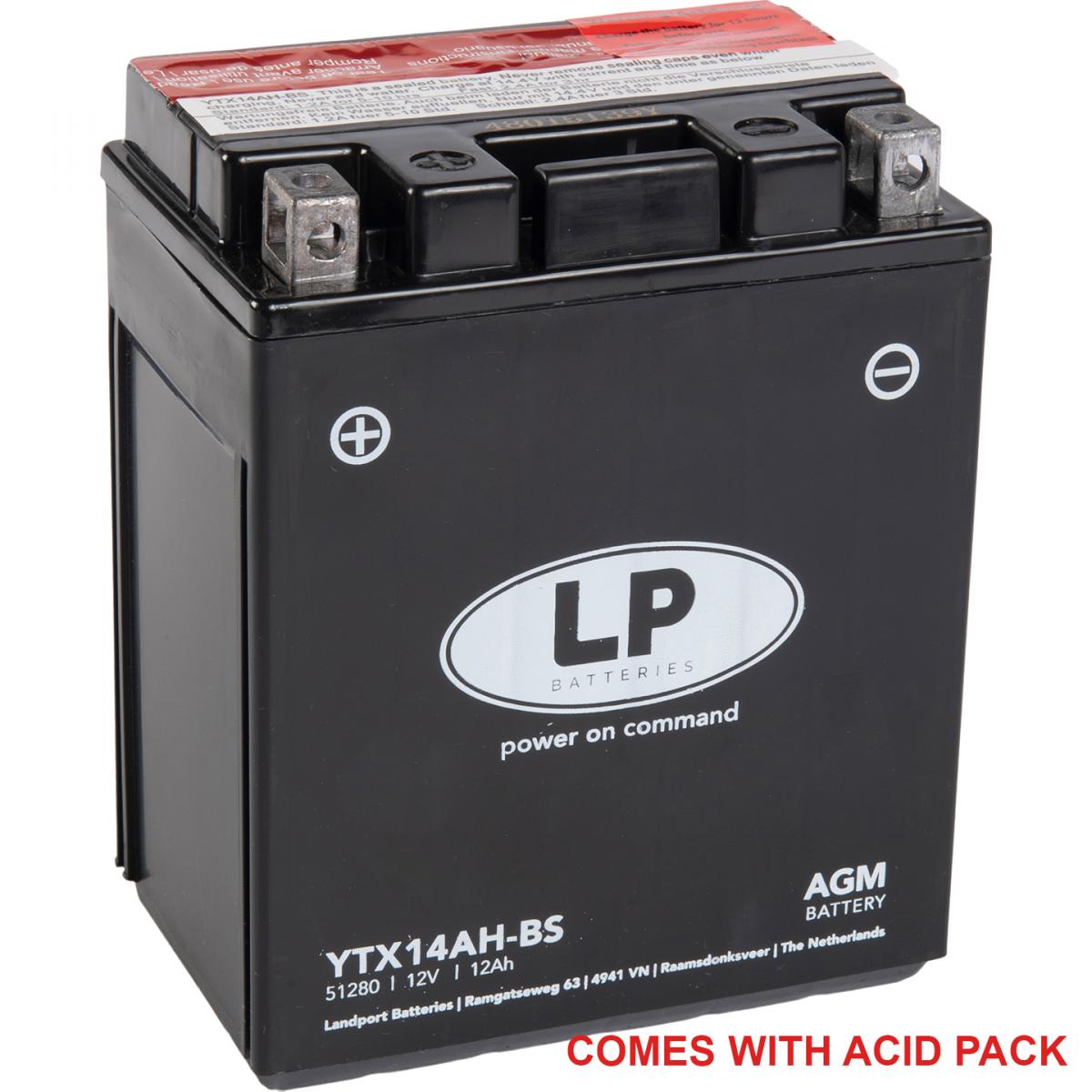 BATTERY LTX14AH-BS 12V 12AH, LANDPORT Maintenance Free, AGM, MA LTX14AH-BS