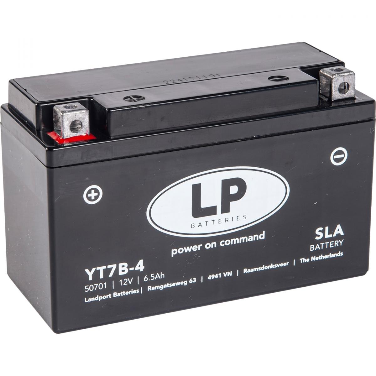 BATTERY YT7B-4 12V 6.5Ah., LANDPORT 50798 SEALED LEAD, (SAME AS YT7B-BS) MB YT7B-4, MS LT7B-4