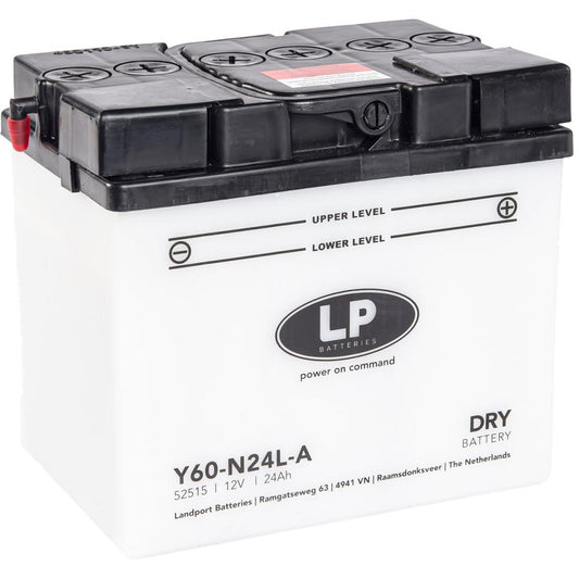 BATTERY Y60-N24L-A 12V DRY, LANDPORT 52515 MB Y60-N24L-A, ROAD, MC, MB Y60-N24L-A