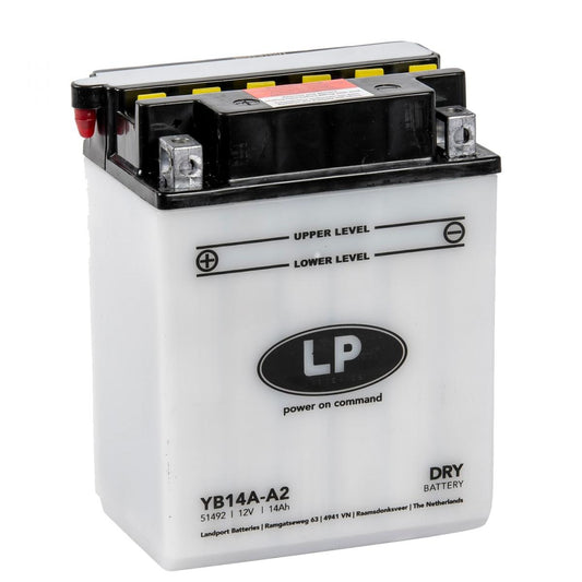 BATTERY YB14-A2 12V 14Ah. DRY, LANDPORT 51412 MB YB14-A2, NO ACID WITH BATTERY!!