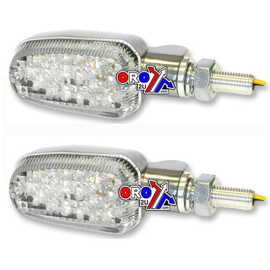 INDICATORS ALUMINUM POLISHED SET/2, CLEAR LENS, LED UNIVERSAL E MARKED, 2 WIRE, 26-7704