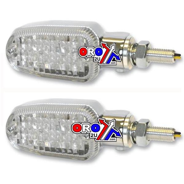 INDICATORS ALUMINUM CHROME SET/2, CLEAR LENS, LED UNIVERSAL E MARKED ...