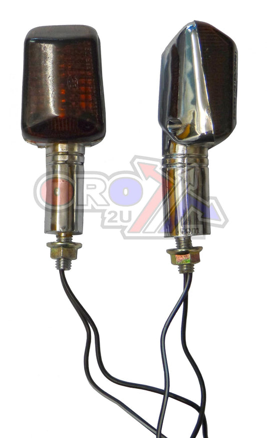 INDICATORS SMOKE LENS PAIR, RECTANGULAR CHROME LOOK CASE, 121405641