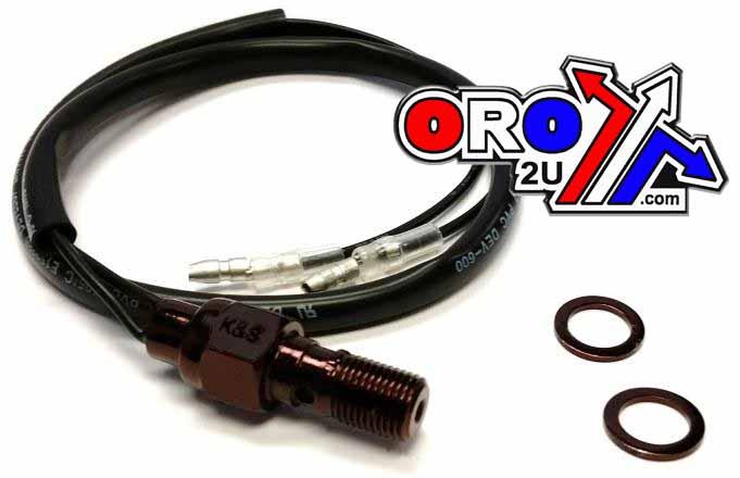 SWITCH BRAKE HYD. 3/8" x 24, K&S 12-0020B BLACK