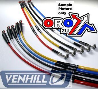 HOSE FRONT BRAKE SILVER / BLK, VENHILL Y01-1-033/P, YAMAHA YZ125 YZ250 1990-1994