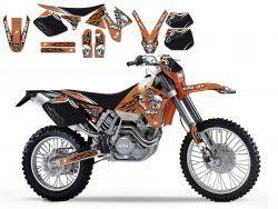 98-00 KTM EXC/SX TRIBAL SKULL2, BLACKBIRD FULL TEAM KIT 8504B