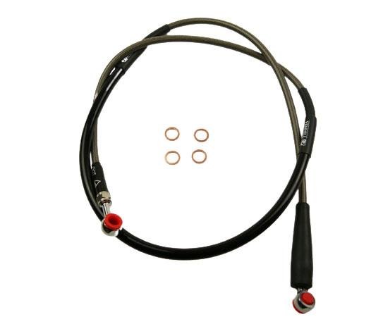 HOSE FRONT BRAKE SILVER / BLK, VENHILL H01-1-038/P TC450 07-1
