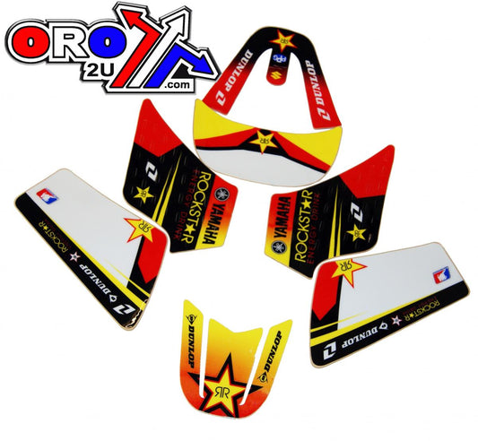 DECAL SET PW50 ROCKSTAR, RED/YELLOW/BLACK