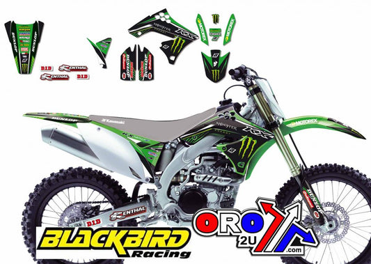 09-11 KXF450 MONSTER ENERGY, BLACKBIRD 2419R8 GRAPHIC KIT