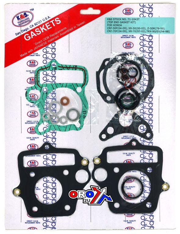 GASKET TOP SET CRF50, XR50, 70, K&S 71-1043T HONDA XR70