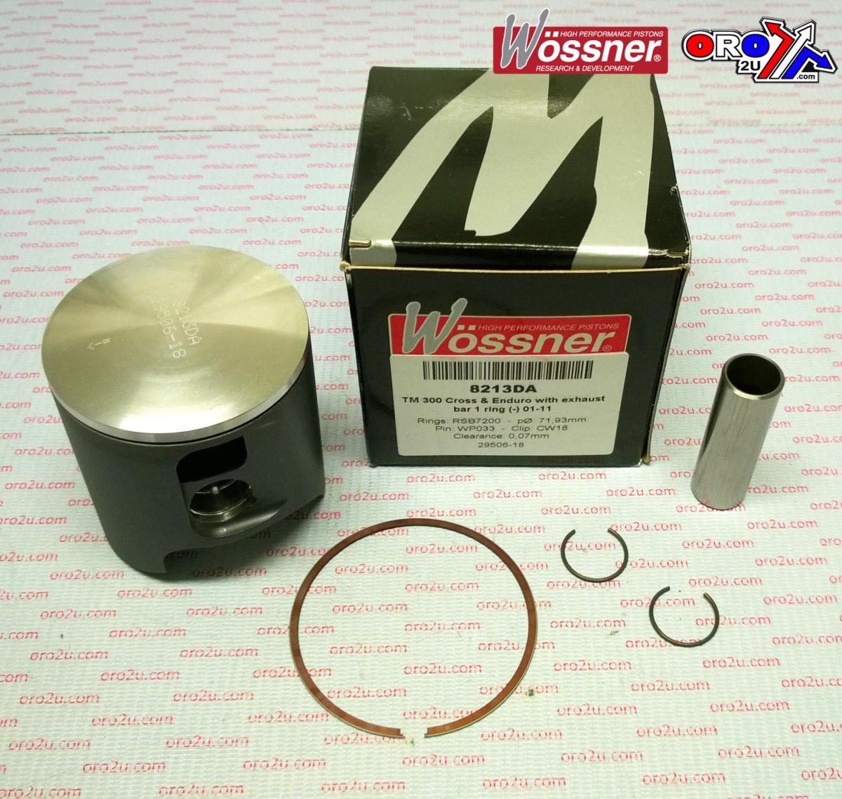 PISTON KIT 01-16 TM300 72.00, FORGED WOSSNER 8213DA