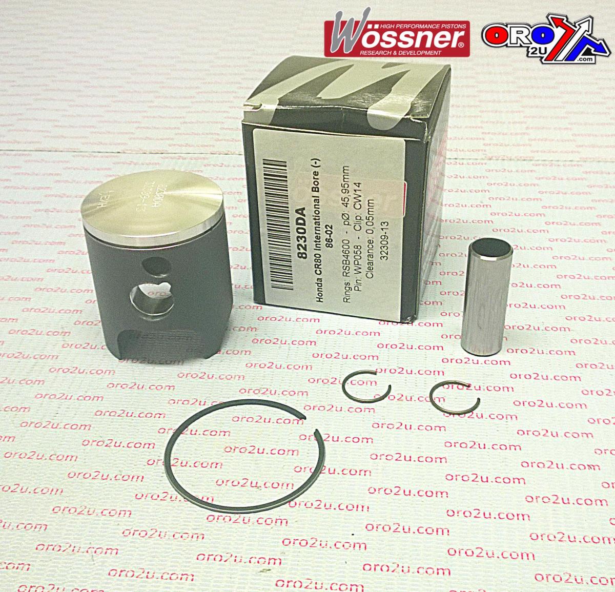 PISTON KIT 86-02 CR80 46mm, FORGE WOSSNER 8230DA