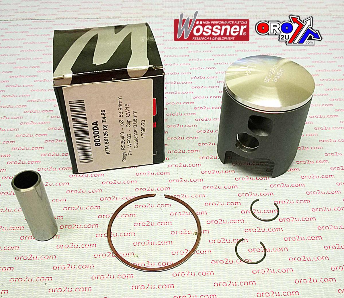 PISTON KIT 84-86 KTM125 54.00, FORGED WOSSNER KIT 8030DA