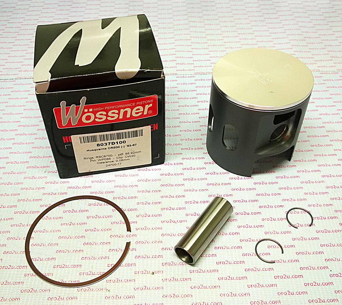 PISTON KIT 83-88 500 87.50mm, WOSSNER 8037D150 HUSQVARNA