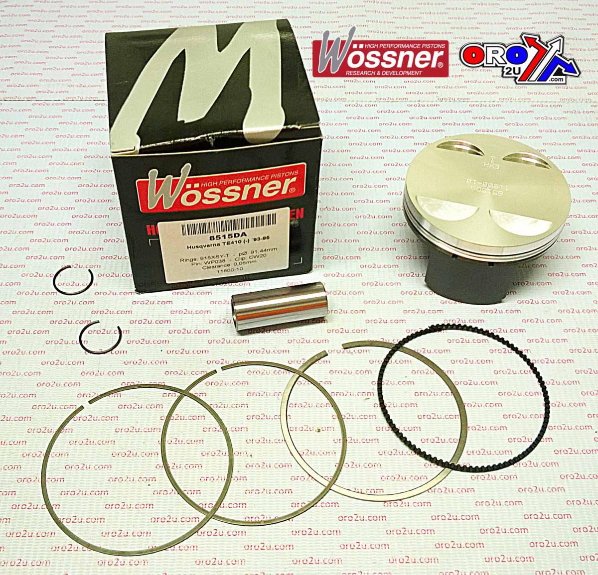 PISTON KIT B 96-98 TE410 91.50, WOSSNER 8514DB HUSQVARNA