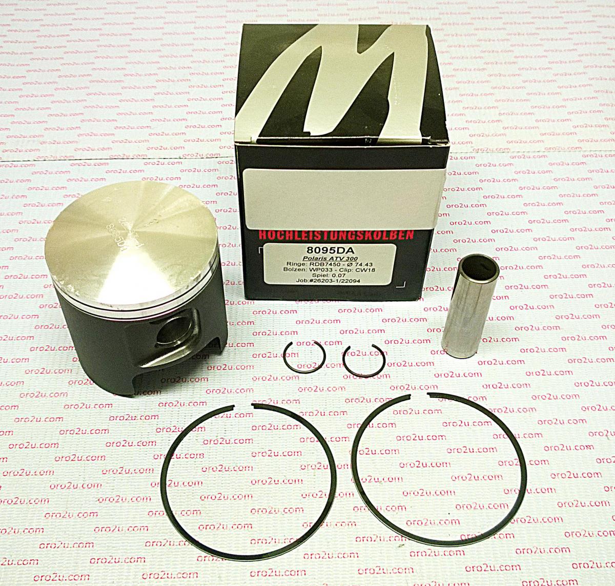 PISTON 94-00 POLARIS 300 74.50, FORGED WOSSNER KIT 8095DA