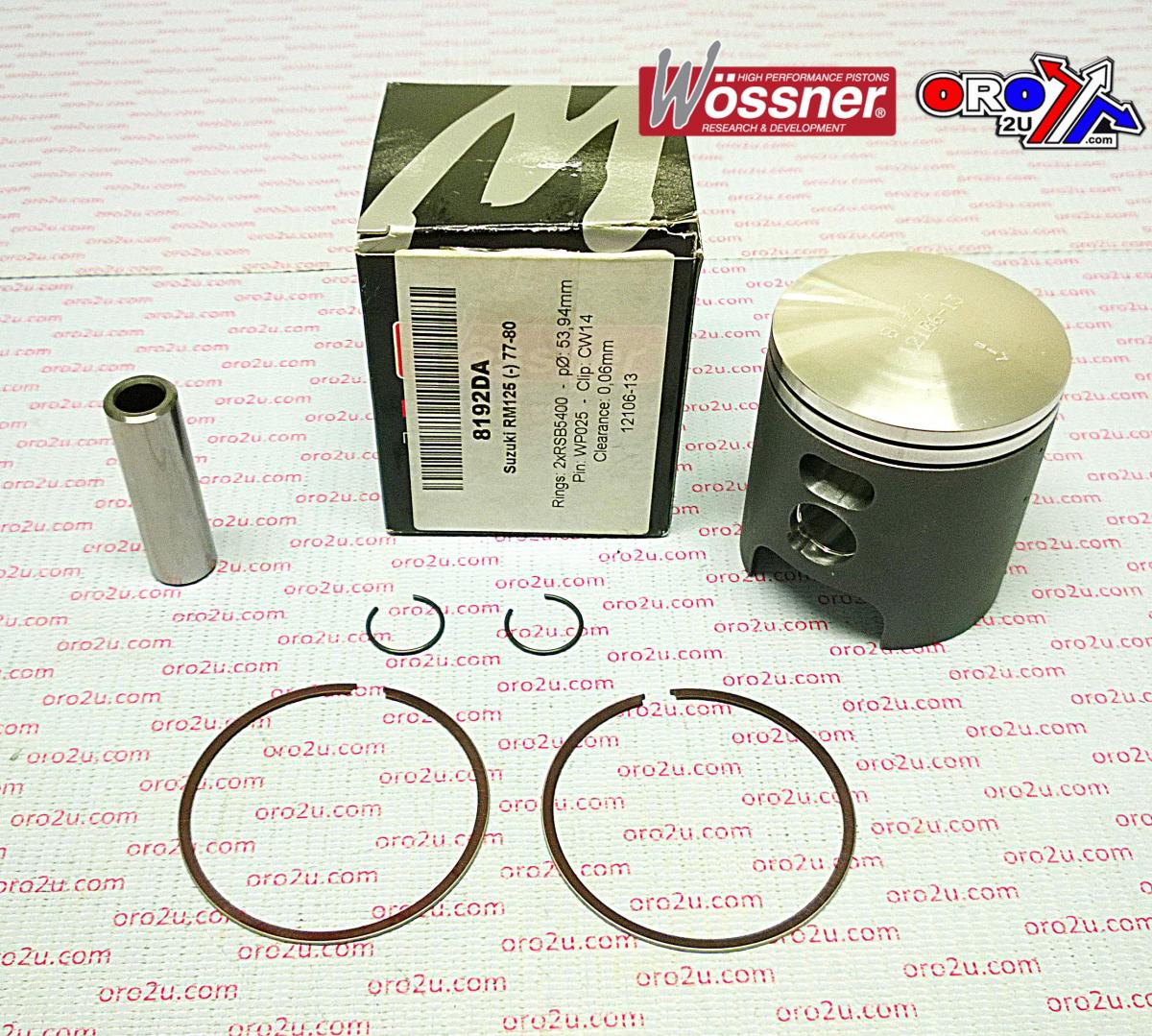 PISTON KIT 77-80 RM125 54.50, FORGED WOSSNER 8192D050