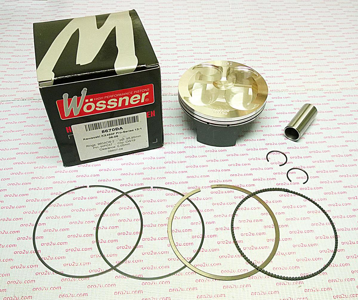 PISTON KIT 05-08 KXF450 HC 96, FORGED WOSSNER 8670DB