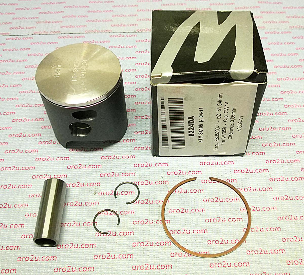 PISTON KIT KTM 105 SX XC 52.00, FORGED WOSSNER 8224DA 04-11 47530007000